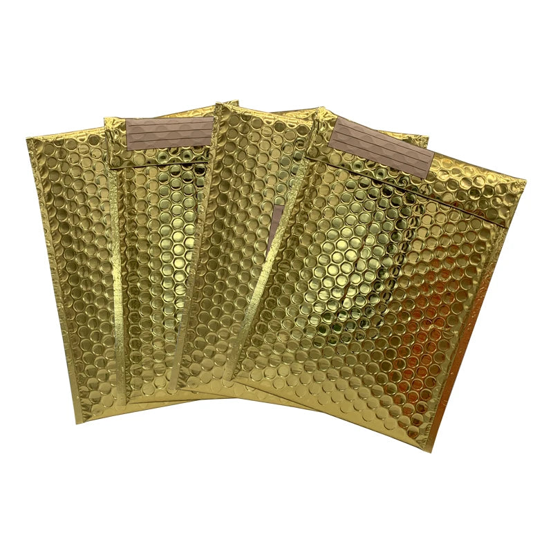 Customizable Size Bubble Packing Shipping Bag Bubble Mailer Gold Small Golden Bubble Mailers 65x10 4x6 Padded Envelope
