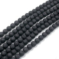 Black Natural Stone Loose Lava Beads for Jewelry Making Size 4mm 6mm 8mm 10mm 12mm 14mm