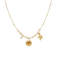 Summer Beach Starfish Shell Pendant Necklace for Women Fashion Ocean Style Waterproof Gold Plated Stainless Steel Chain Necklace
