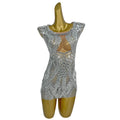 Sihaiyile Cocktail Evening Rhinestone Dress Off Shoulder Birthday Party Pencil Dress Women Costume Bodycon Nightclub Mini Dress
