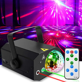 DJ Disco Mini Stage Lights Sound Activated Remote Control Party Club Bar KTV Holiday Dance Home Decor Party Disco Ball Light