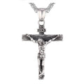 European Hot Sale Religious Christian Jewelry Gold Color Stainless Steel Crucifix Cross Jesus Pendant Necklace