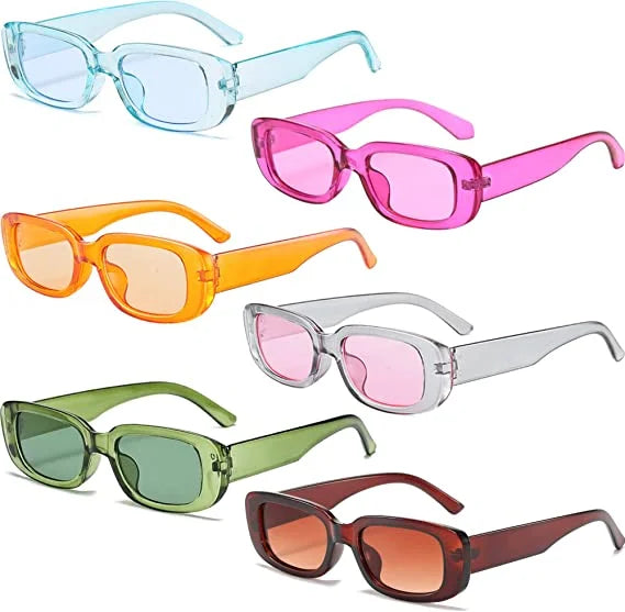 Custom logo square Shades Trendy Sunglasses Vintage Ocean Plastic Custom Small Rectangle Sun Glasses Shades for Women