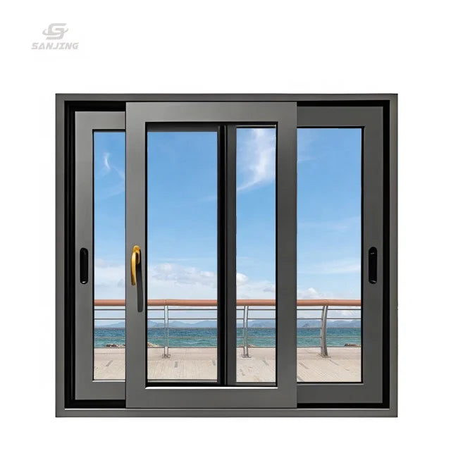 Custom Designed Double Glazed Windows with Windproof and Heat Insulating Aluminum Alloy Frame Sliding Windows
