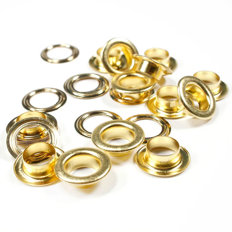 Wholesale Custom 3mm 5mm 12mm 25mm 50mm Round Brass Metal Grommets Eyelets for Handbag Clothes Leather Crafts Shoes Garments