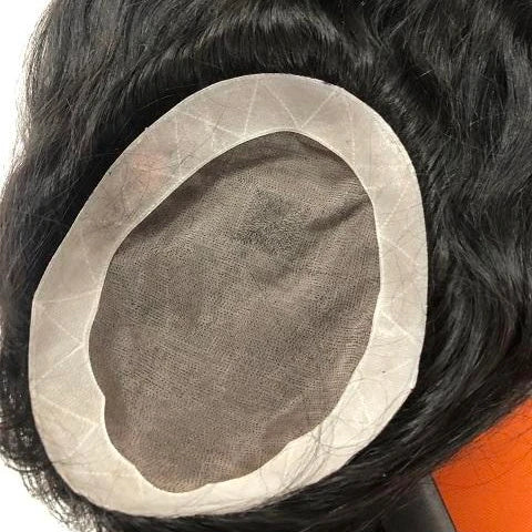 HQ Cheap Durable MONO Wig 100% Human Hair Women Toupee Hair Pieces