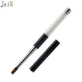 Classic Metal Handle Pearls Design Manicure Flat UV Gel Nylon Hair Nail Art Brush