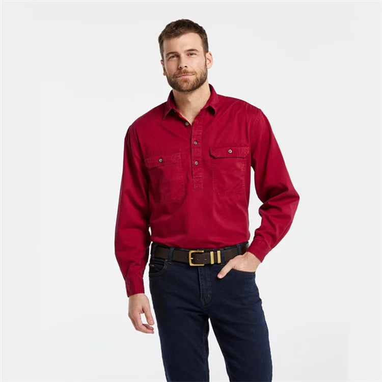 Men's Custom Long Sleeve Work Shirt OEM Service Available