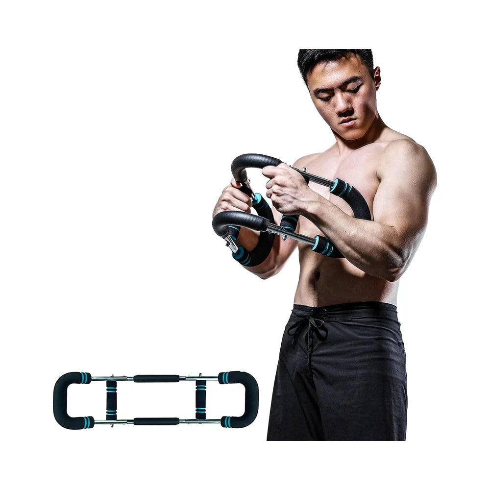 Adjustable Hydraulic Power Twister Bar - Multifunctional Upper Body Enhancer Portable Arm Exerciser with Chest Expander