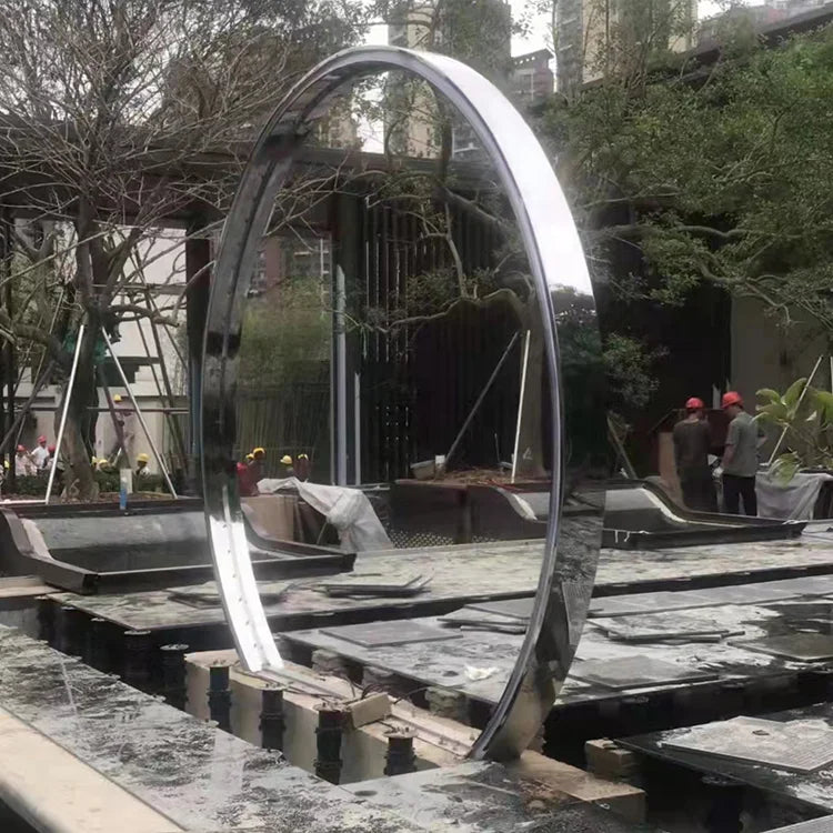 High Tech Stainless Steel Sculpture Lighting Metal Mist Arch Iron Metal Crafts for Landscape Decoration