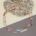 Popular Handmade Boho Summer Glass Seed Beads Beaded Shell Heart Bead Necklace Unisex Jewelry 24 Inches Bohemian Anniversary