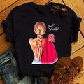 2025 Summer Hot Sale Fashion Heat Transfer Label Comfortable and Energetic Lady Cheap Casual Daily Wear T-Shirt