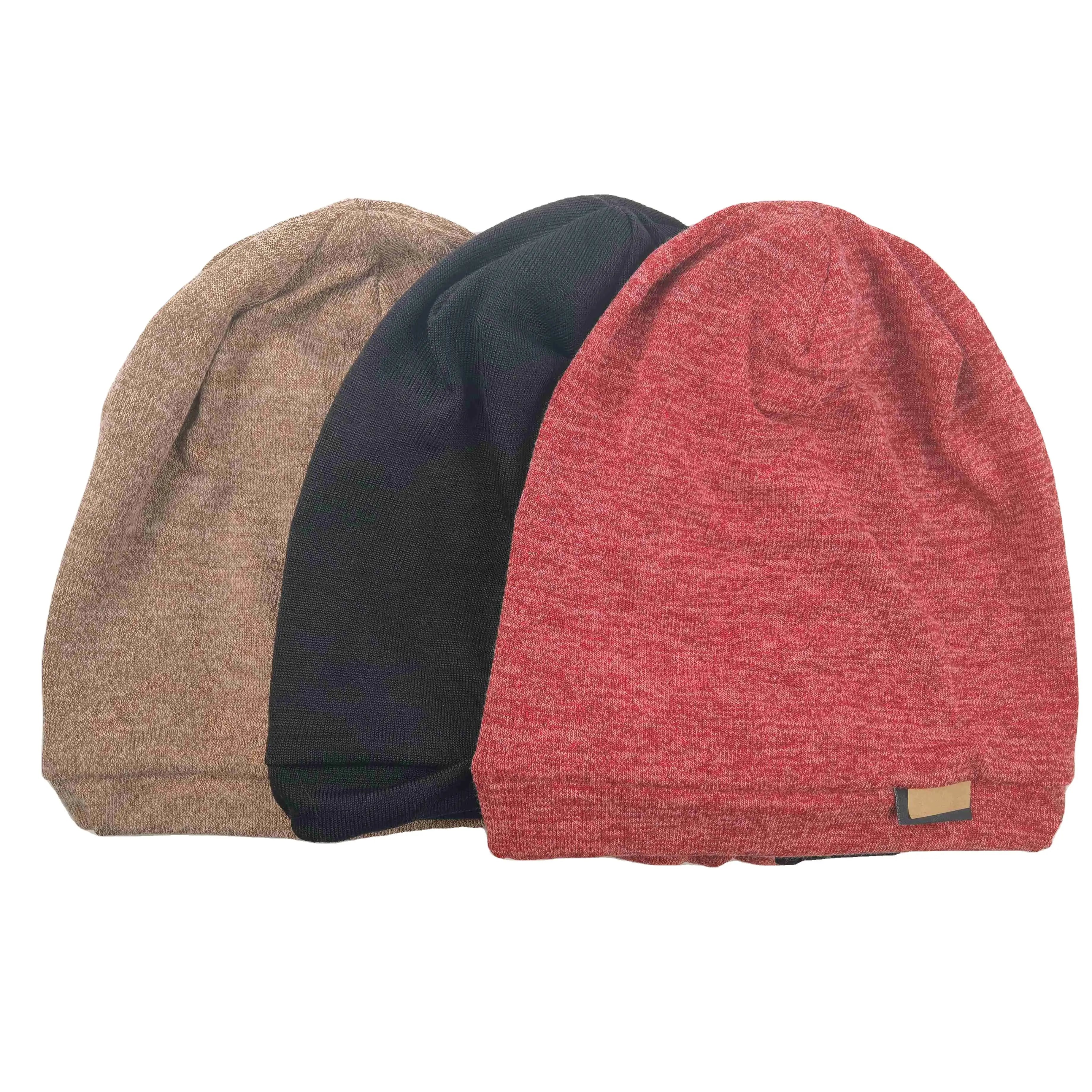 Wholesale Lined Sleep Cap Frizzy Hair Beanie Knitted Beanie Hat With Adjustable Strap