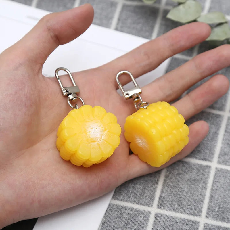 Factory Price Corn Vegetables Charm Keychain Schoolbag Simulation Decorations Creative Mother's Day Gifts Welcome OEM Order