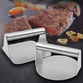 Professional Griddle Accessories Stainless Steel Hamburger Press Square and Round  Beef Steak Press