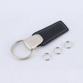 Free Custom Design Logo Zinc Alloy Metal Luxury Accessories Real Blank Circle Leather Loop Key Chain Promotional Keychain
