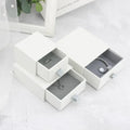 Luxury White Leatherette Paper Bracelet Necklace Jewelry Boxes Grey Velvet Insert for Storage Stylish Fashionable Earrings Gifts