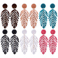 BOHEMIA 2024 Popular Fancy Acrylic Long Tassel Earrings Leaves Shape Drop for Women and Girls Party & Wedding Gift