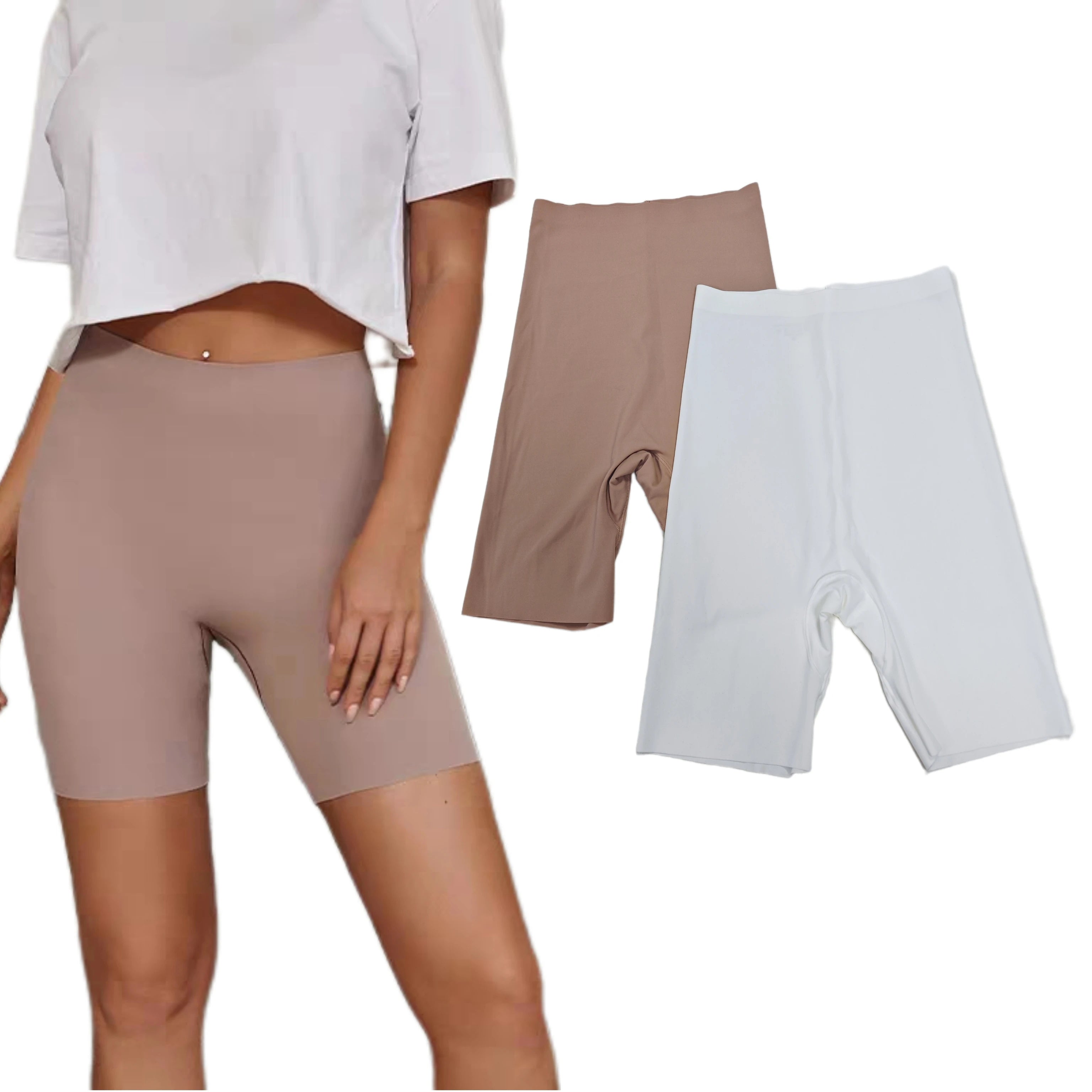 Wholesale Seamless High Waisted Breathable Underwear Full Coverage No Show Comfortable Regular Boxer Panties for Women Safety