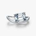 Rectangle Cubic Zirconia Rings 925 Sterling Silver High-Fashion Irregular Line Finger Rings for Women Fine Jewelry Accessories