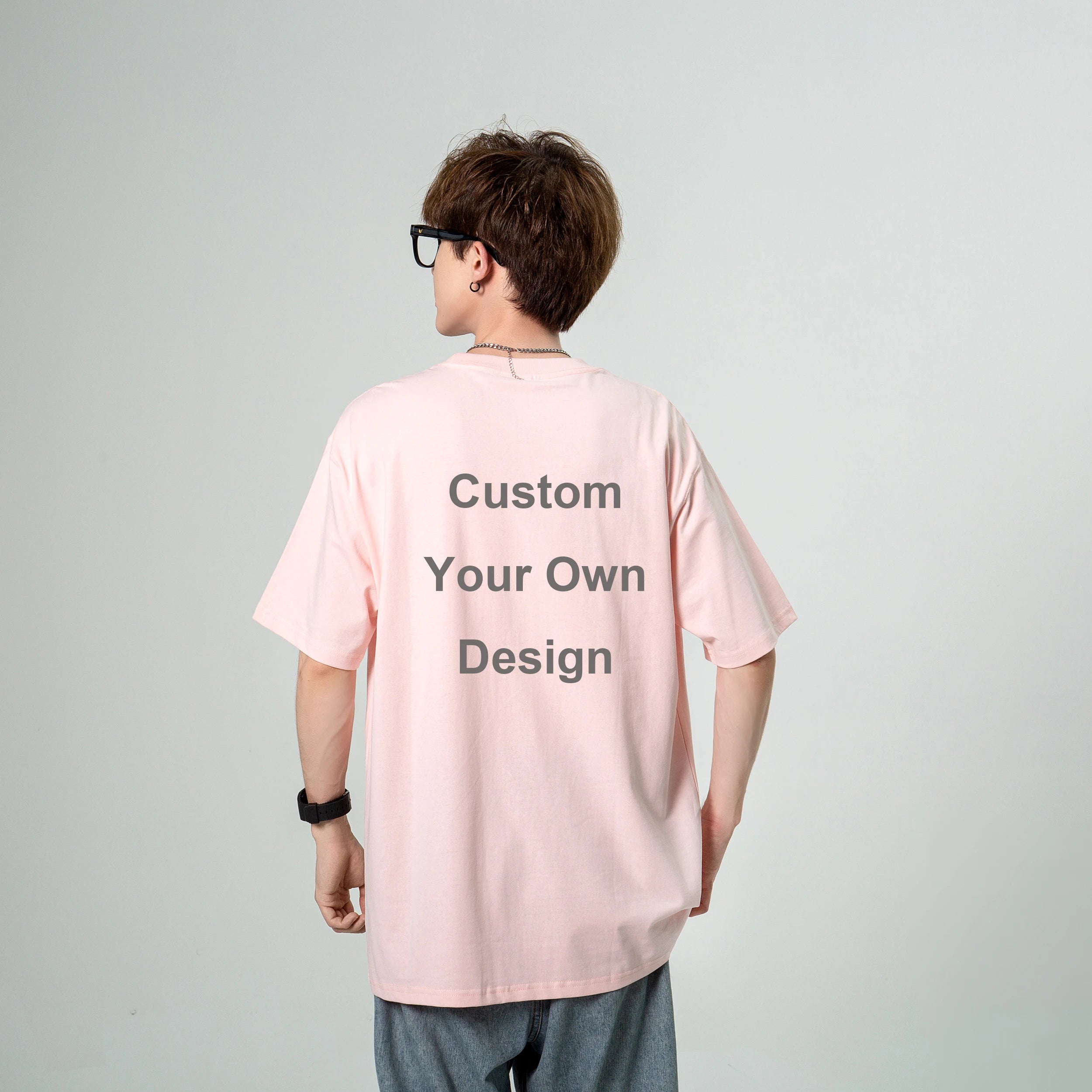 High Quality 100% Cotton 240GSM Oversize T-Shirts Factory Direct Sale Soft Comfortable Solid Pattern Knitted Logo Printing