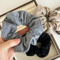 Vintage Style Knit Pressed Line Large Hair Scrunchies Autumn-winter Solid Color Hair Scrunchies Band