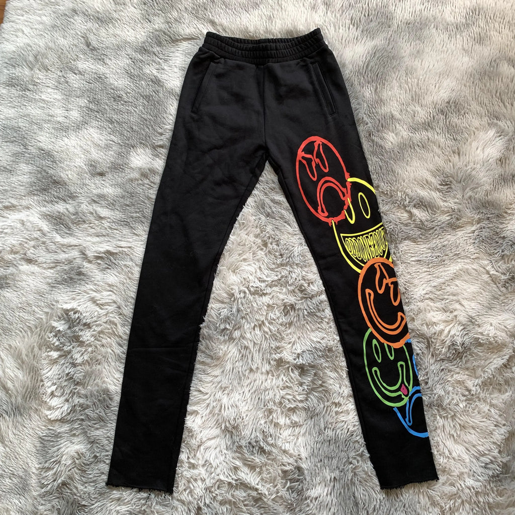 DENIMGUYS Screen Printing Customized Logo Organic French Terry Fleece Stack Mens Trackpants Chino Joggers Sweatpants