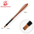 OEM Professional Brown Wooden Handle Flat Gel Brush with Imported PBT Nylon Hair UV Gel Brush by Nail Brush Manufacturer BW10-1