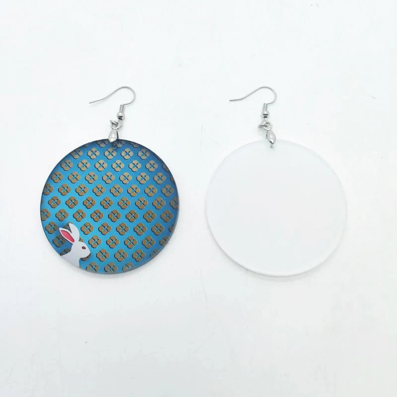 Qualisub Creative 2'' Teardrop Acrylic Handmade Sublimation Earrings Blanks with Single Sided Printing