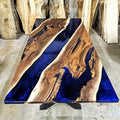 JDW RTS Luxury River End Panel Customized Epoxy Resin Dining Desk Home Furniture for Hotel Use & Gift Purpose