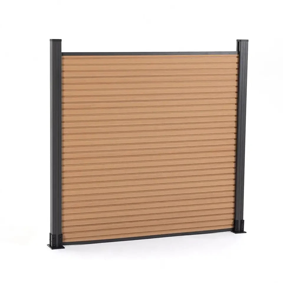 New Metal Fence Panels Aluminum WPC Wood Plastic Composite Panel for House Garden Fencing Pressure Treated Wood Type Nature