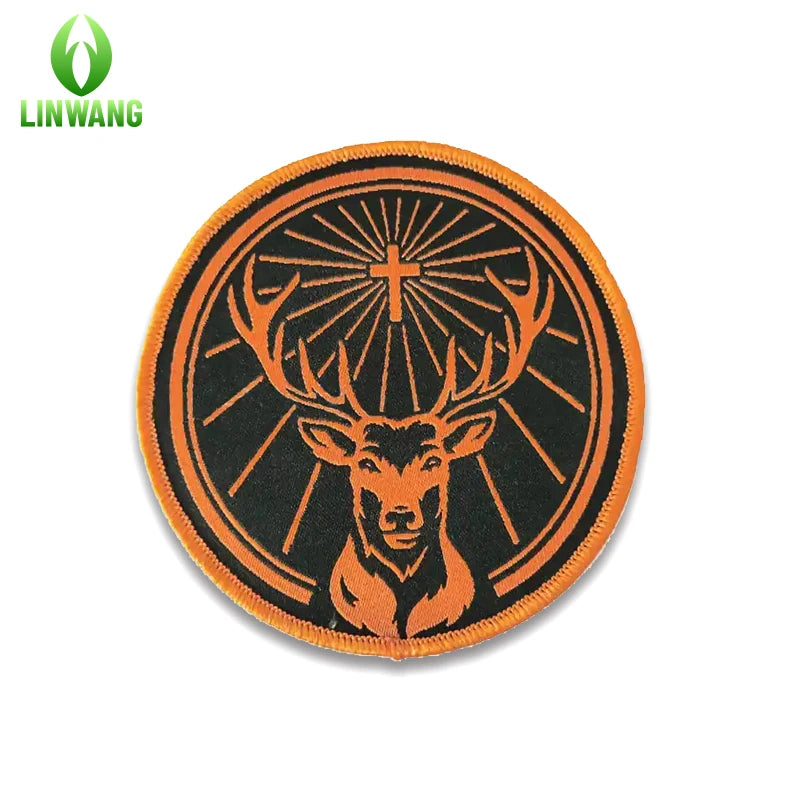 Wholesale Woven Label Custom logo Clothes Patches for Clothing Parches Para Ropa Iron on Badges Woven Patch Design Customize