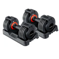 25lb Cast Iron Dumbbell Set with 5 Weights in 1 Quick and Easy Weight Level Switch and Change