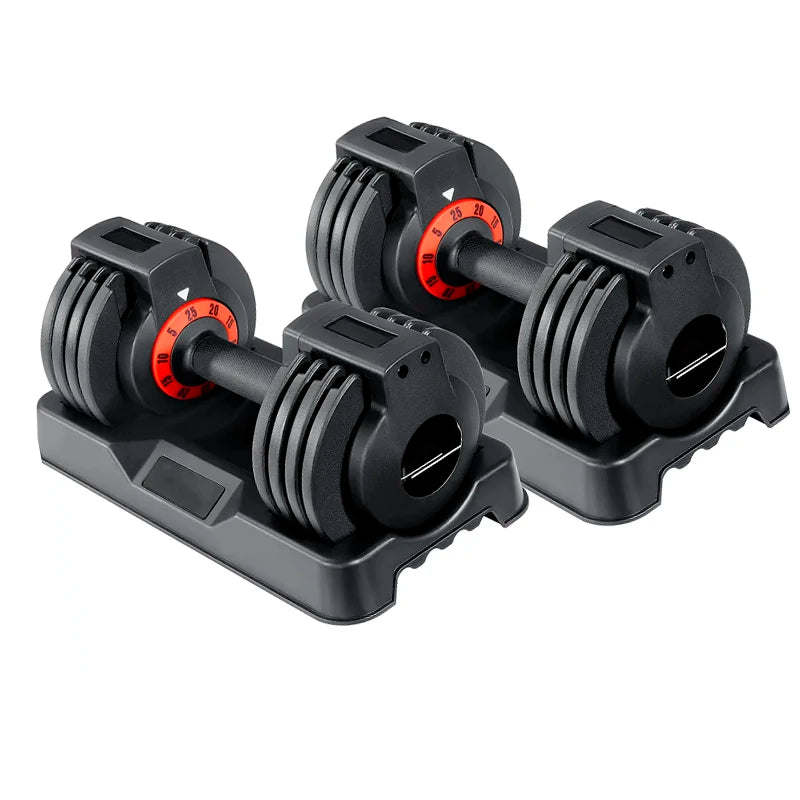 25lb Cast Iron Dumbbell Set with 5 Weights in 1 Quick and Easy Weight Level Switch and Change