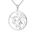 925 Sterling Silver White Gold Animal Good Luck Elephant Shaped Pendant Necklace