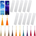 TaiLai Sublimation Blank Bookmark Metal Blank Bookmarks with Hole and Tassels Sublimation Blank Bookmarks for DIY Crafts.