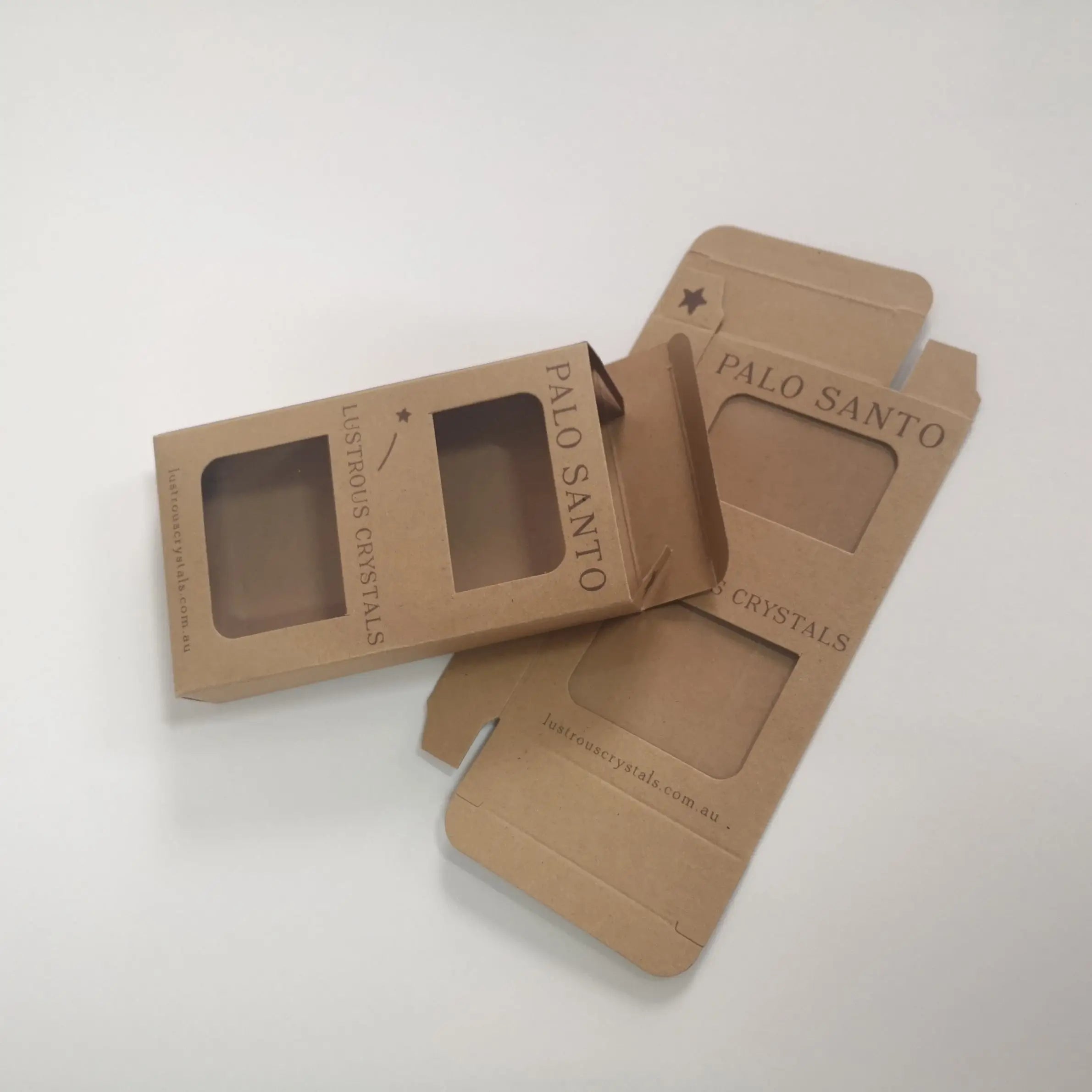 Regular Flat Kraft Paper Box with clear Double Window for Cosmetics and Accessories