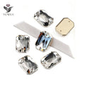 New Arrival  YANRUO 3252  Emerald Cut Sew on Stones Glass Beads Rhinestones Gemstones Flat Back Rhinestones Crystals