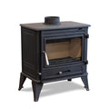 Popular Freestanding Modern Smokeless Cast Iron Wood and Coal Stove Indoor Fireplace Matt Black 10Kw 6inch Flue Size