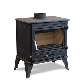 Popular Freestanding Modern Smokeless Cast Iron Wood and Coal Stove Indoor Fireplace Matt Black 10Kw 6inch Flue Size