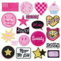 Hot Sell Iron on Embroidery pink Fun Sweety Bunny tiger Patch for Clothes Hat Bag Decoration