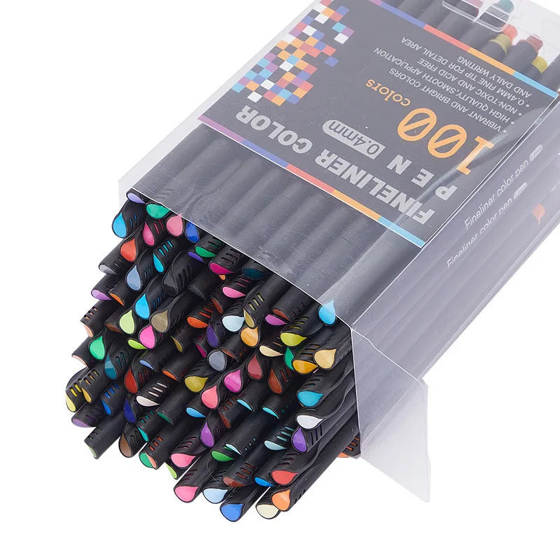 12 Colors 0.4mm Fine Point Fineliner Drawing Watercolor Pen Loose Plastic Writing Drawing Pen Set