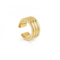 Fashion Three Layers Non Pierced Cuff Earring Stainless Steel Jewelry Women 18K Gold Plated No Piercing Clip on Earrings YF3351
