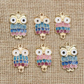 10pcs Enamel Owl Charms Pendant Cute DIY Jewelry Making Accessories for Earring Bracelet Necklace