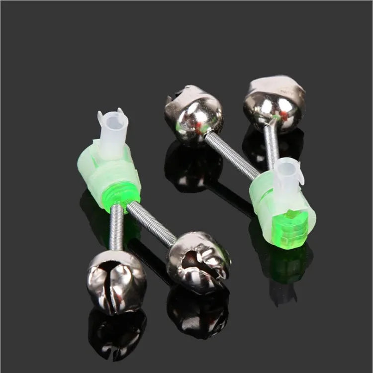 W014 Fishing Bell Accessories Bell Alarm Fishing Bite Alarms Fishing Rod Stalk Bells Clamp Tip ABS Green