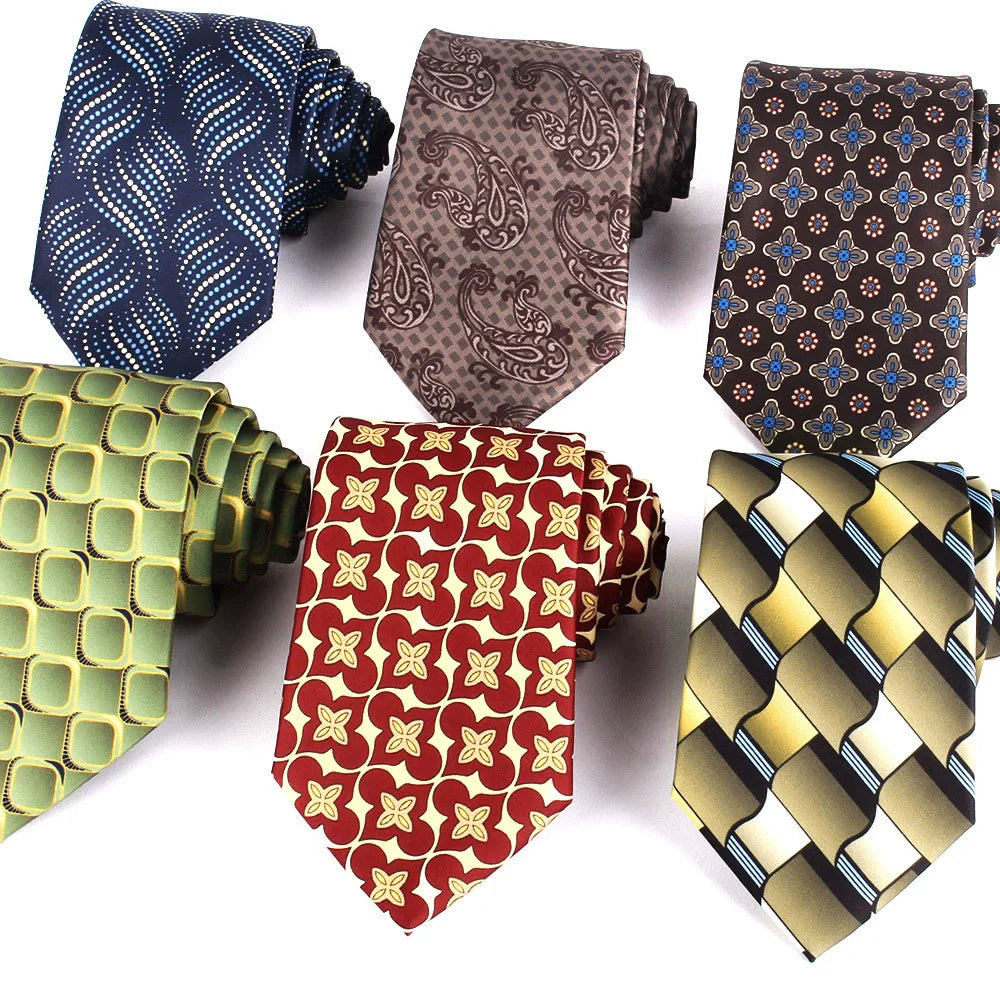 European and American Designer Style 3D Printed Flower 8cm Polyester Tie for Men