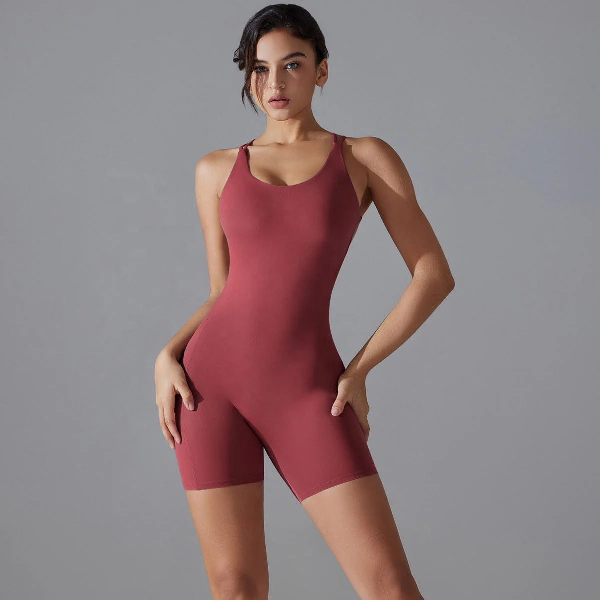 2025 Ladies Gym Fitness Romper Woman Active Wear Set Workout Yoga Rompers Short Jumpsuit Sleeveless One Piece Short Jumpsuit