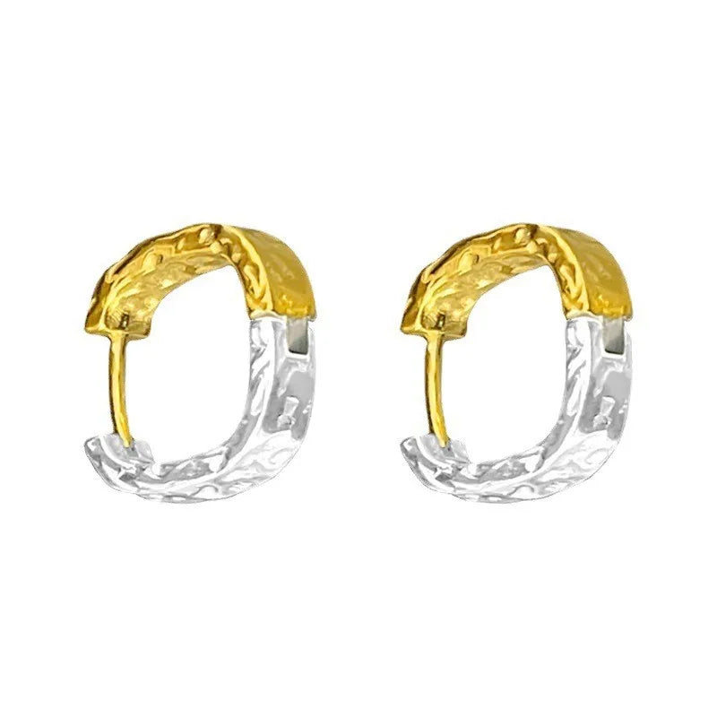 925 Sterling Silver 18K Gold Plated Geometric square Shaped Earrings Hoops Personalized Minimalist Style for Women