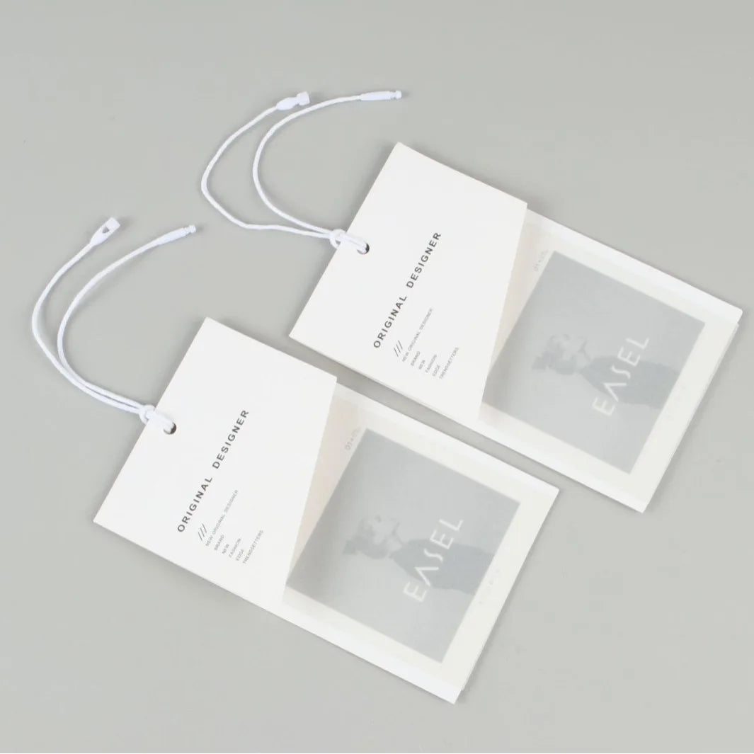 Factory Direct Sale Low MOQ Custom Logo Recyclable Luxury with String Labels High-End Paper Hang Tag for Garment