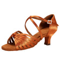 Womens Latin Satin Salsa Ballroom Practice Dance Shoes